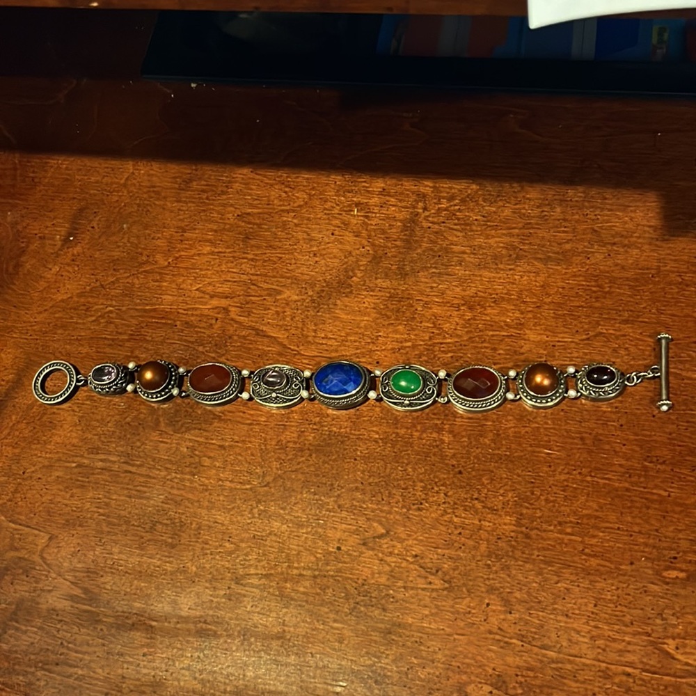 QVC Artisan Crafted Sterling Silver Multi Gemstone Bracelet